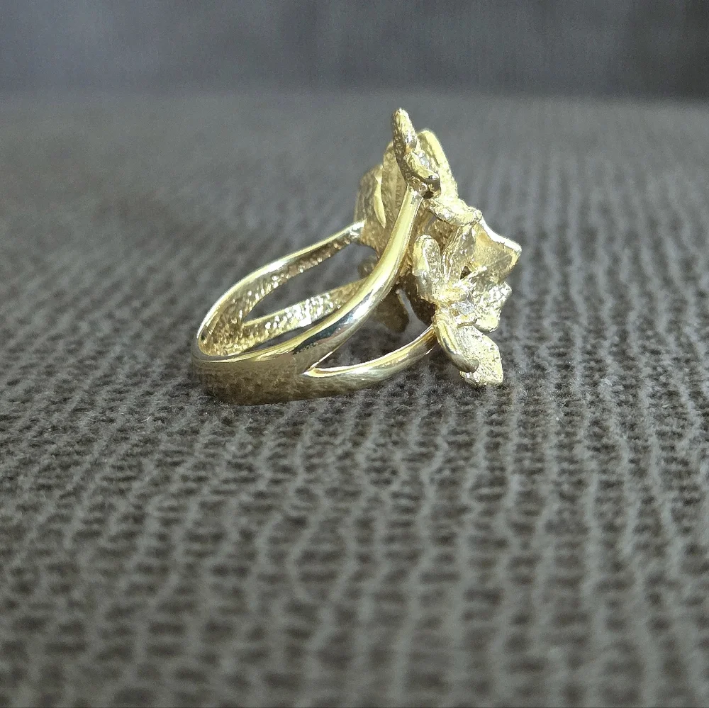 Mia Fiore Textured Gold💛 Triple3️⃣ Blossom🌸 Ring💍 - NWT - Picture 6 of 16
